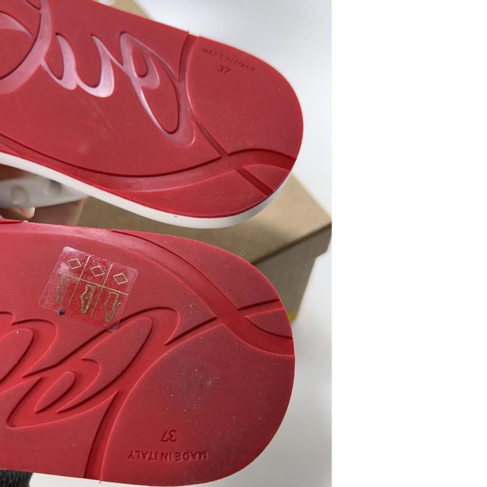 Christian Louboutin White and Tiger Print Sandals - Picture 7 of 12